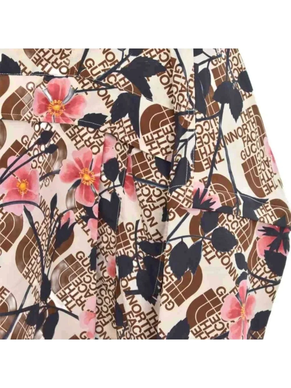 Gucci the North Face Pattern Hoodie Nylon Windbreaker Floral XS Multicolor